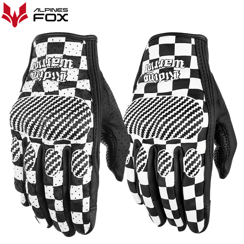 Motorcycle Gear Fox - Vintage Motorcycle Gloves Genuine Leather Cafe