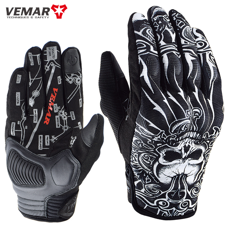 Motorcycle Gear Fox - VEMAR Motorcycle Gloves Men Vintage Motorcycle