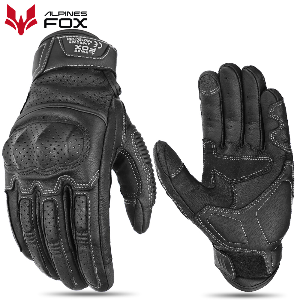 Motorcycle Gear Fox - Vintage Genuine Leather Motorcycle Gloves Summer