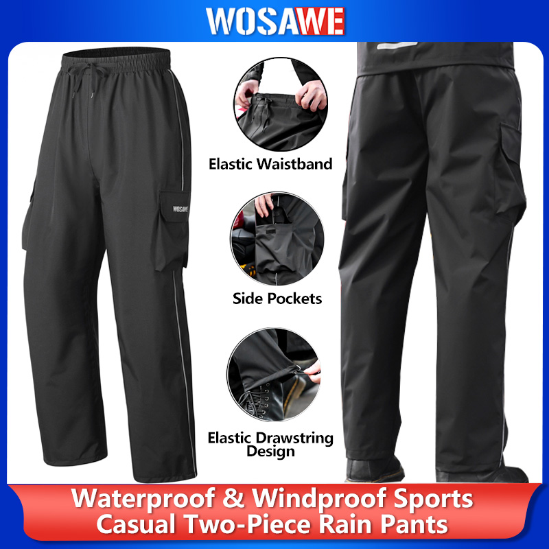 WOSAWE Motorcycle Rain Pants R - مراجعة Motorcycle Gear Rain وسعره