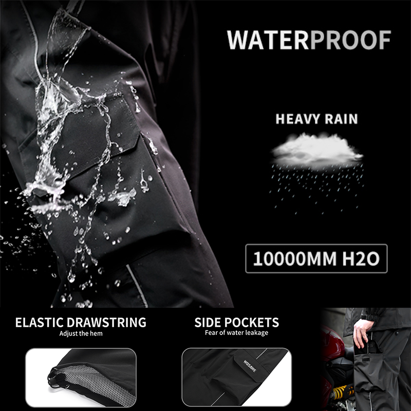 WOSAWE Motorcycle Rain Pants R - مراجعة Motorcycle Gear Rain وسعره