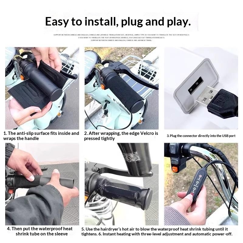 New 1 Set Fast Heating Non-Des - مراجعة Handlebar Grip Heated وسعره