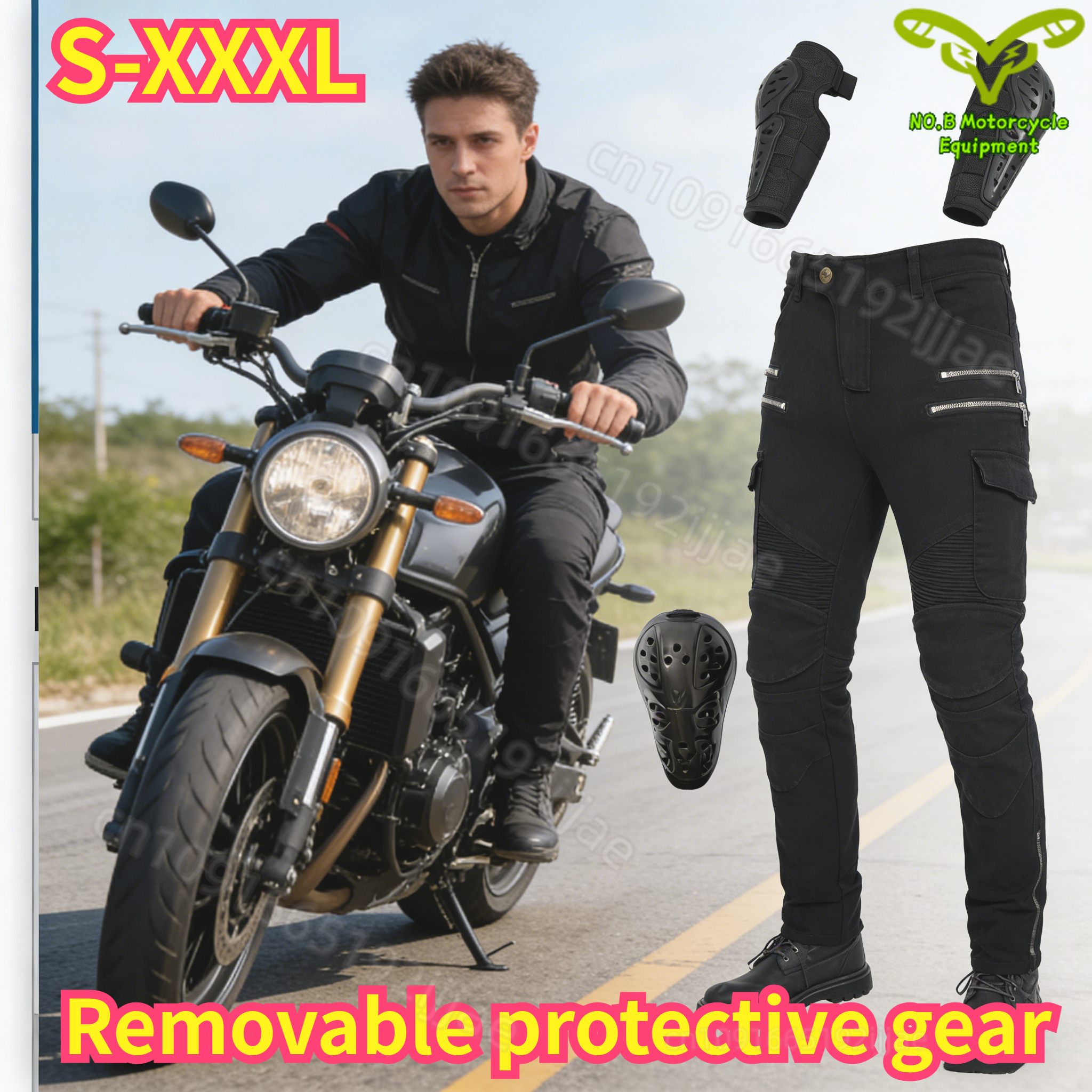 New Double Zipper Metal Style  - مراجعة Motorcycle Gear Women Pants وسعره