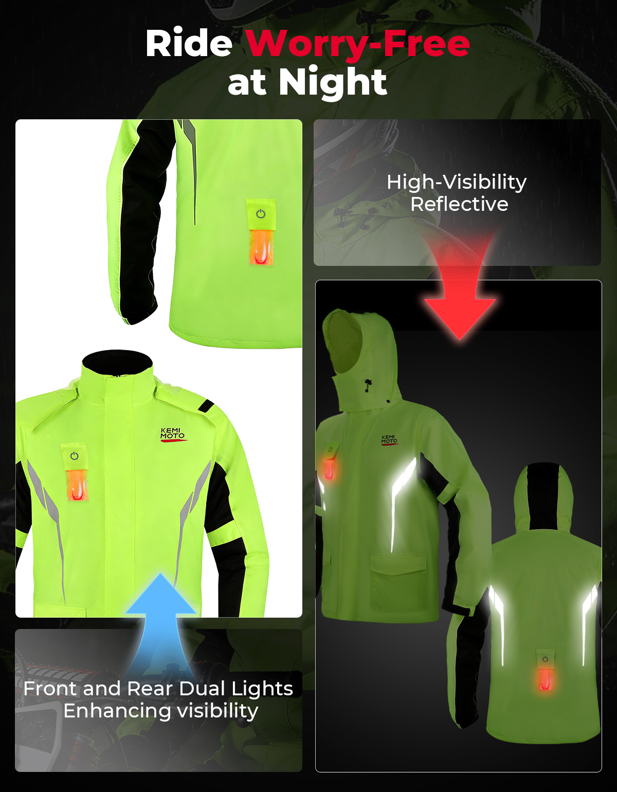 KEMIMOTO Unisex Waterproof Rai - مراجعة Motorcycle Gear Rain وسعره