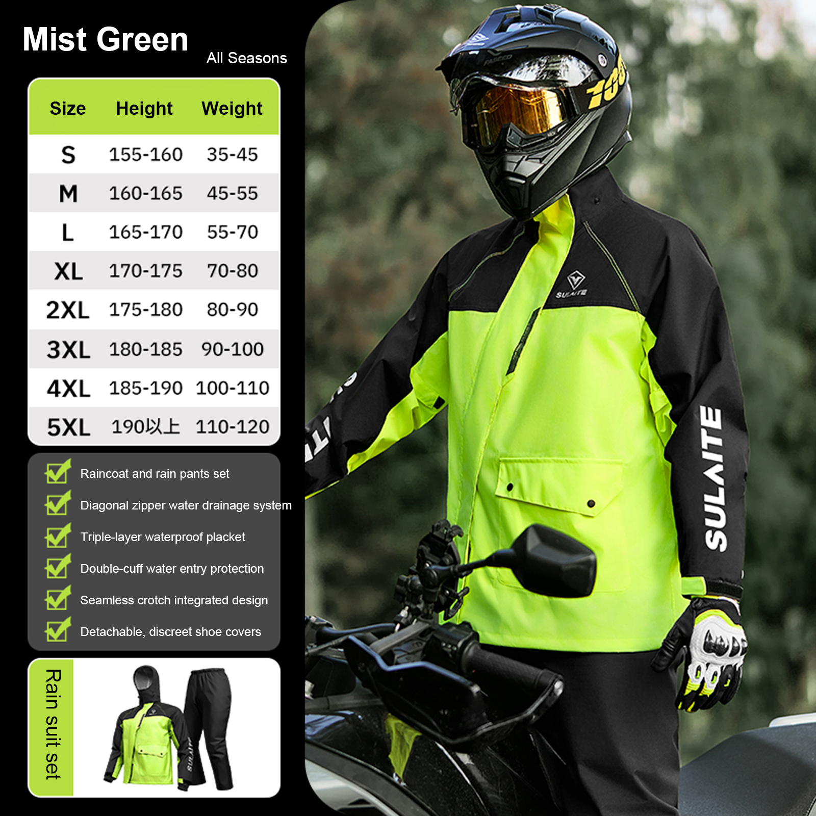 Motorcycle Rain Suit for Men & - مراجعة Motorcycle Gear Rain وسعره