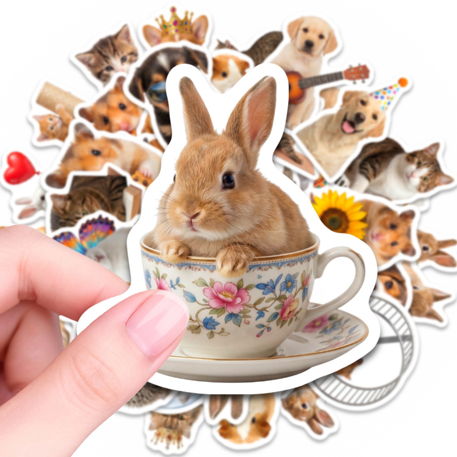 50PCS Kawaii Animal stickers D - مراجعة Motorcycle Gear For Dogs وسعره